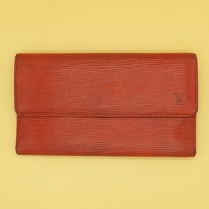 Louis Vuitton Red Leather Wallet